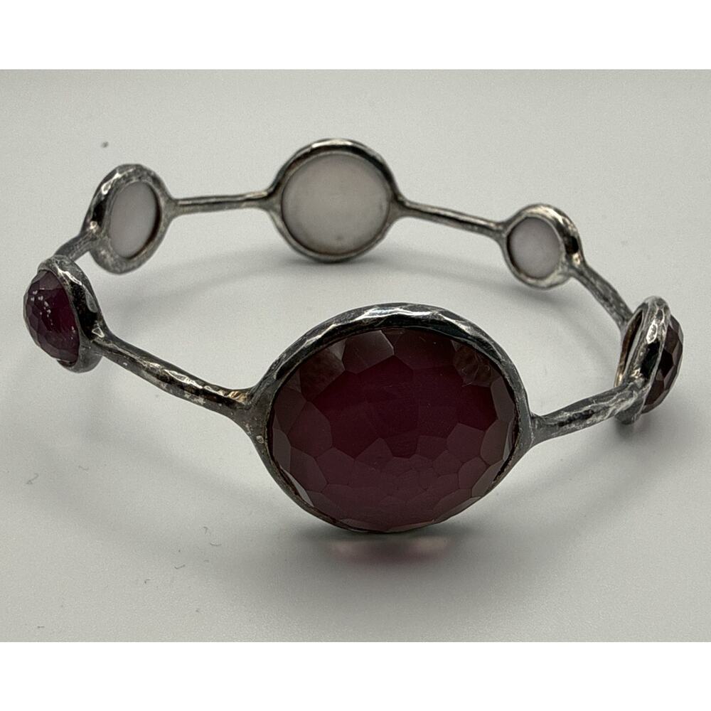 Authentic Ippolita 925 6 Stone Rock Candy Amethyst Bangle Bracelet Retail 950